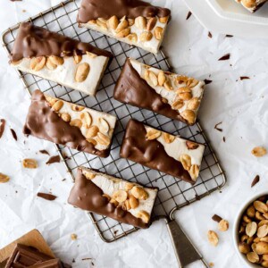 chocolate dipped peanut butter nougat