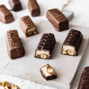 peanut butter nougat caramel candy bar