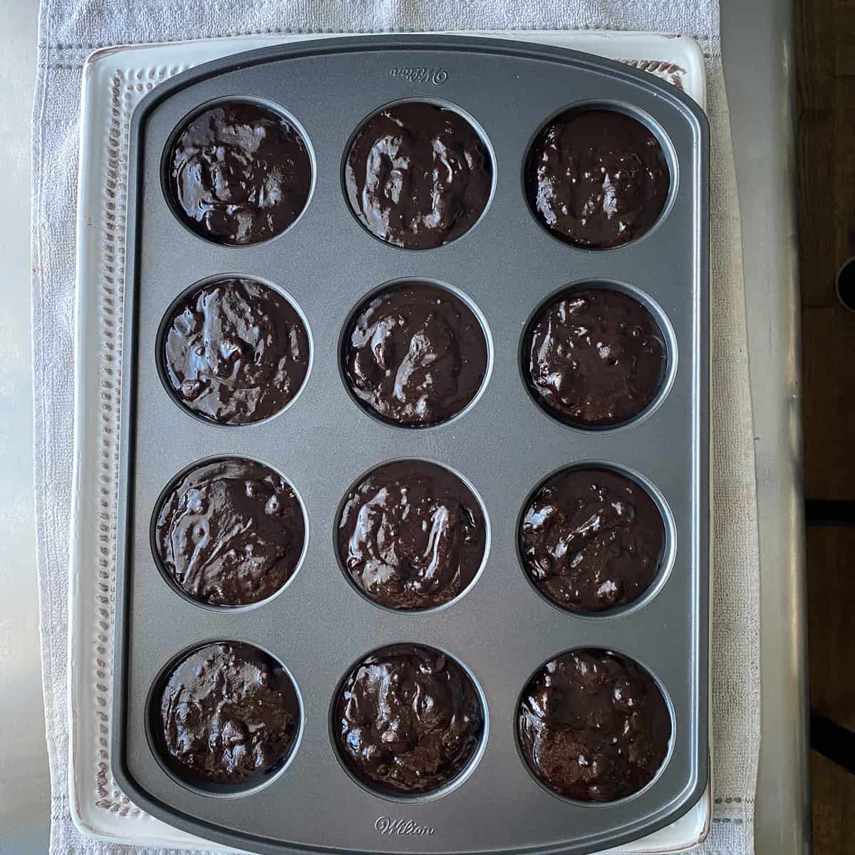 brownie mix in pan