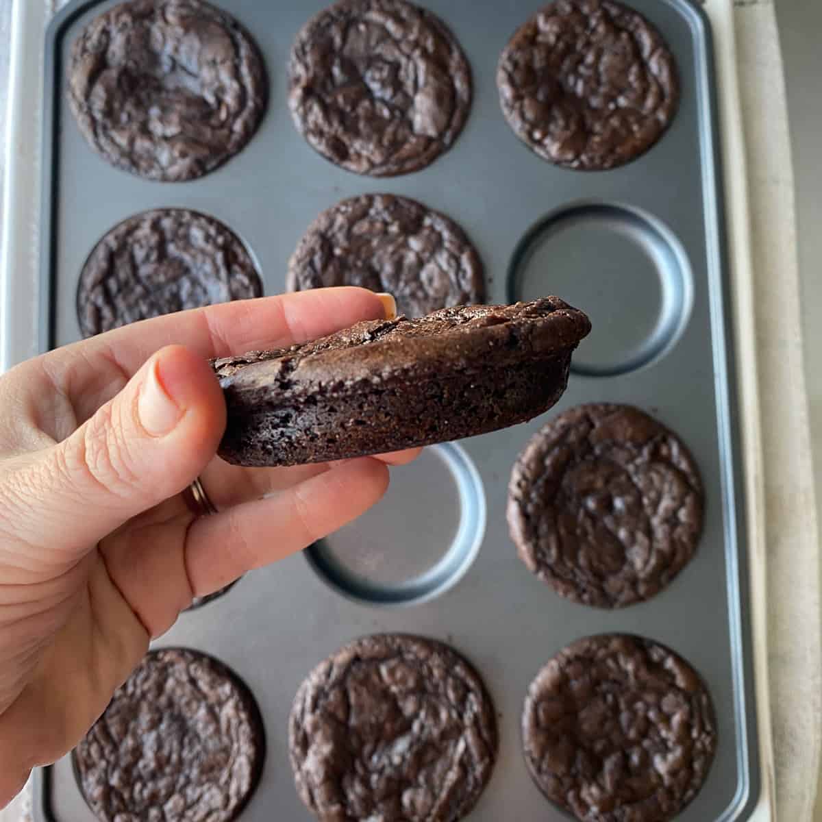 cooked brownie out of pan