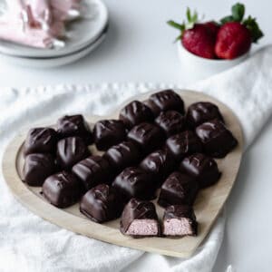 how to make chocolate box chocolates - strawberry nougat
