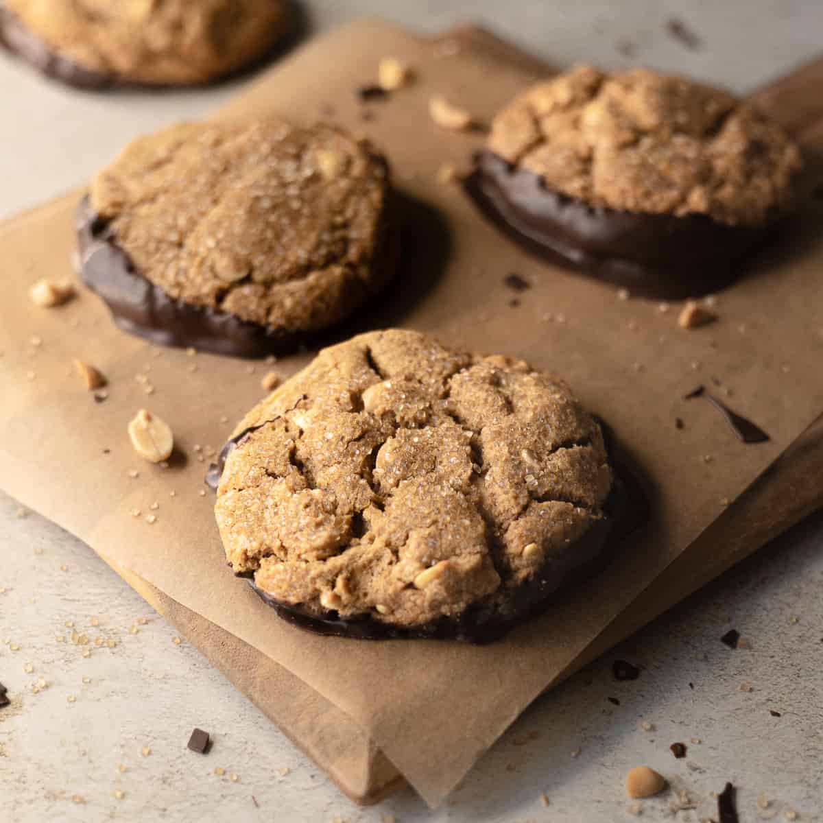 Crispy peanut butter cookies (ONE BOWL, NO CHILL, NO MIXER!) One